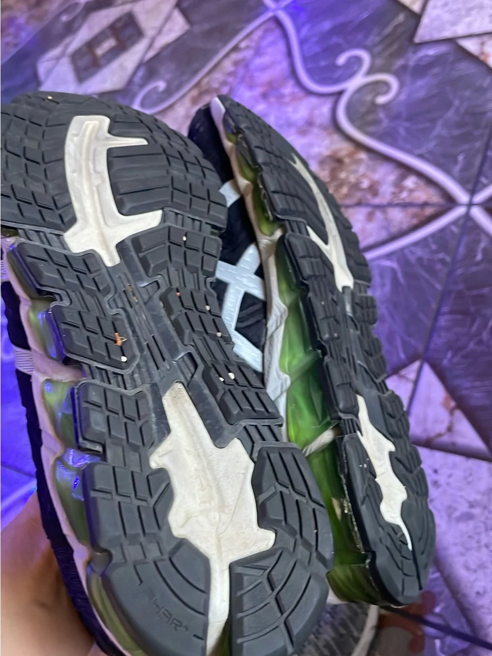 Asics Black Athletic Running Shoes with Silver Accents